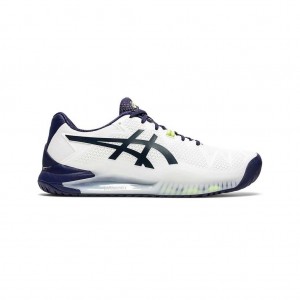 White/Peacoat Asics 1041A079.102 Gel-Resolution 8 Tennis Shoes | VINJY-0358