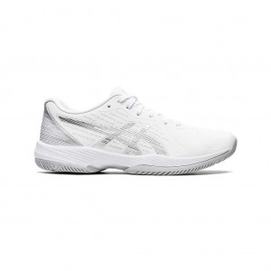 White/Pure Silver Asics 1042A197.100 Solution Swift FF Tennis Shoes | SIVEM-6958