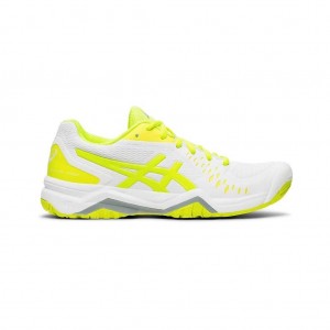 White/Safety Yellow Asics 1042A041.105 Gel-Challenger 12 Tennis Shoes | VWNXC-9812