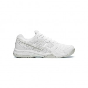 White/Silver Asics 1042A067.101 Gel-Dedicate 6 Tennis Shoes | OSPNK-5730