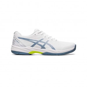White/Steel Blue Asics 1041A337.101 Gel-Game 9 Tennis Shoes | HYOBC-8140
