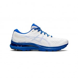White/Tuna Blue Asics 1011B426.100 Gel-Kayano 28 Running Shoes | NSQME-4093