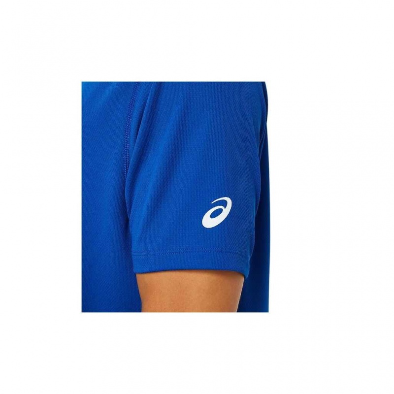 Asics Blue Asics 2011C193.400 La Marathon Short Sleeve T-Shirts & Tops | OCNTP-4051