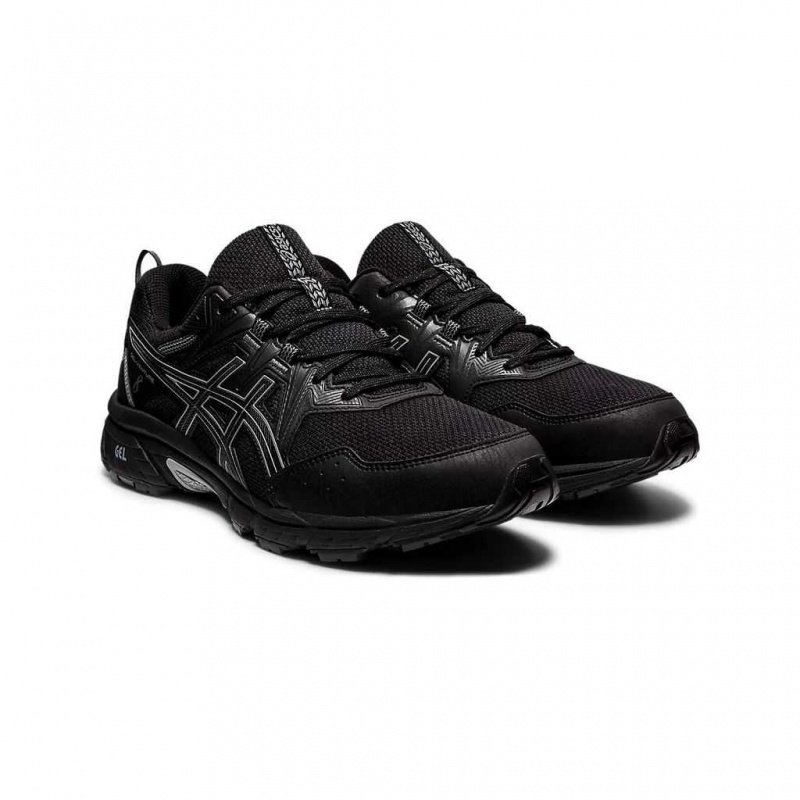 Black/Black Asics 1011B395.001 Gel-Venture 8 (4E) Trail Running Shoes | HIBOM-8072
