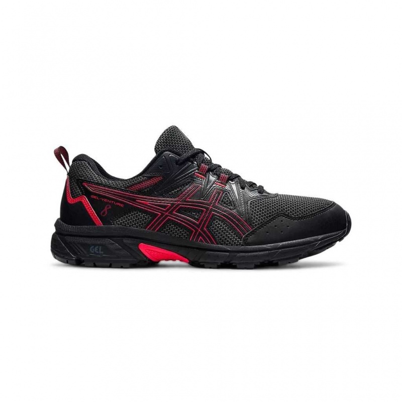 Black/Electric Red Asics 1011A826.007 Gel-Venture 8 (4E) Trail Running Shoes | ZWXKJ-7468