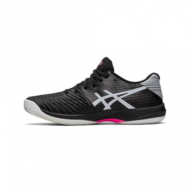 Black/Hot Pink Asics 1041A299.002 Solution Swift FF Clay Tennis Shoes | BMHRJ-9875