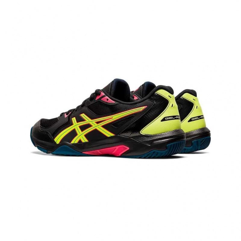 Black/Safety Yellow Asics 1071A054.010 Gel-Rocket 10 Volleyball Shoes | LXIYJ-7942