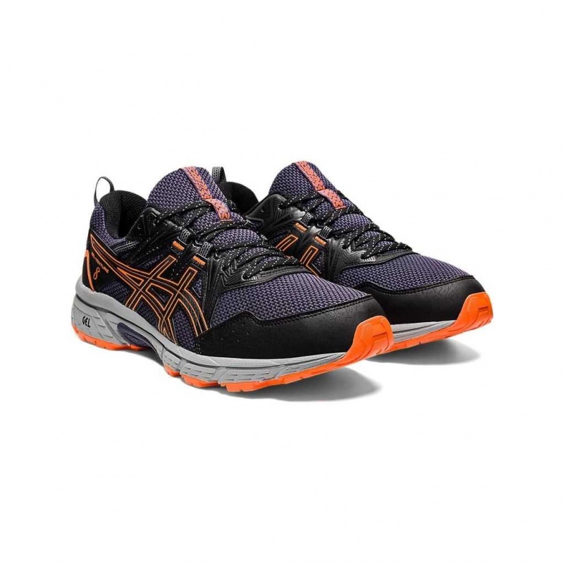 Black/Shocking Orange Asics 1011A824.009 Gel-Venture 8 Trail Running Shoes | TQOJZ-5481