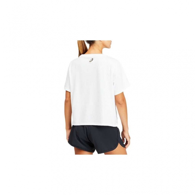 Brilliant White Asics 2032B969.100 W Asics Stripe Ss Boxy T T-Shirts & Tops | TKNLC-4286