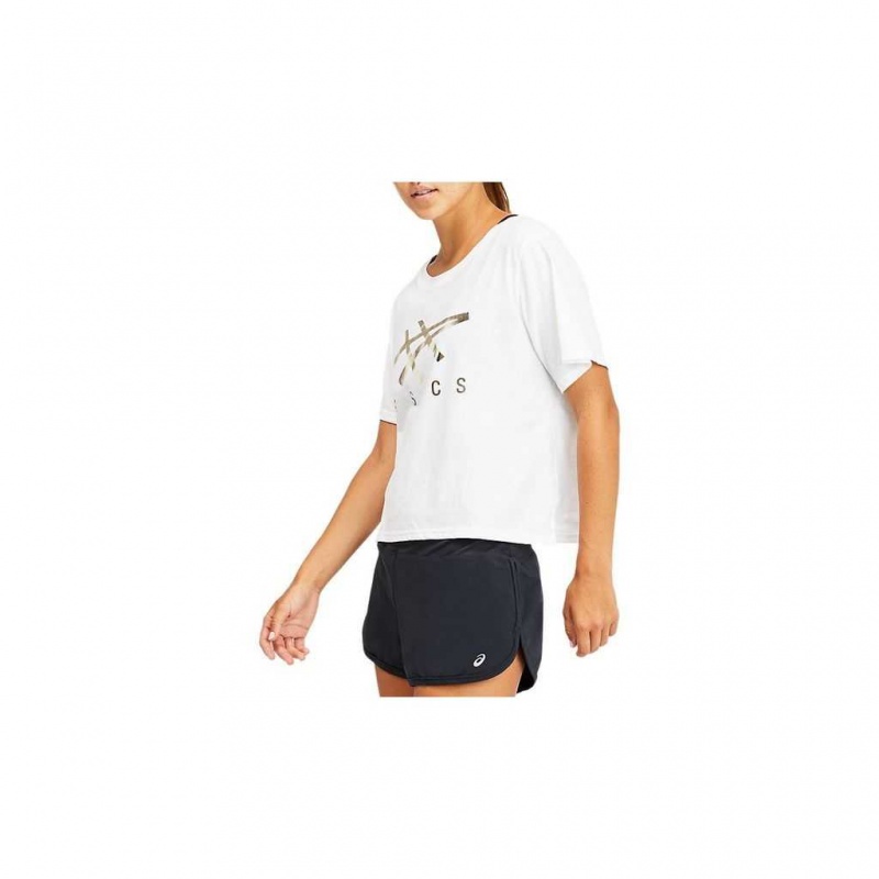 Brilliant White Asics 2032B969.100 W Asics Stripe Ss Boxy T T-Shirts & Tops | TKNLC-4286