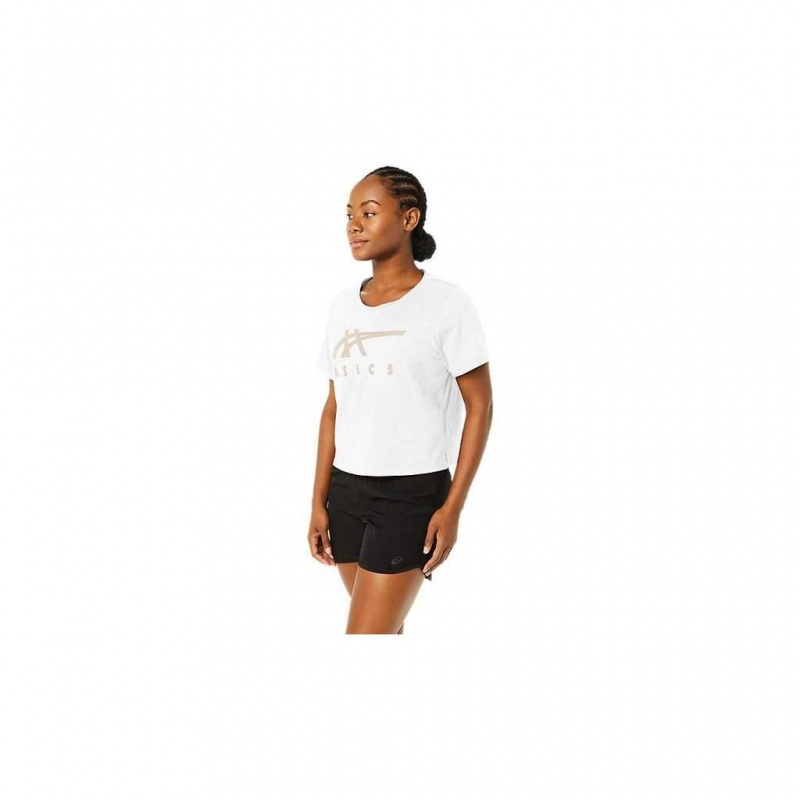 Brilliant White Asics 2032C542.100 Asics Stripes Short Sleeve Boxy Tee T-Shirts & Tops | VMRSG-1729