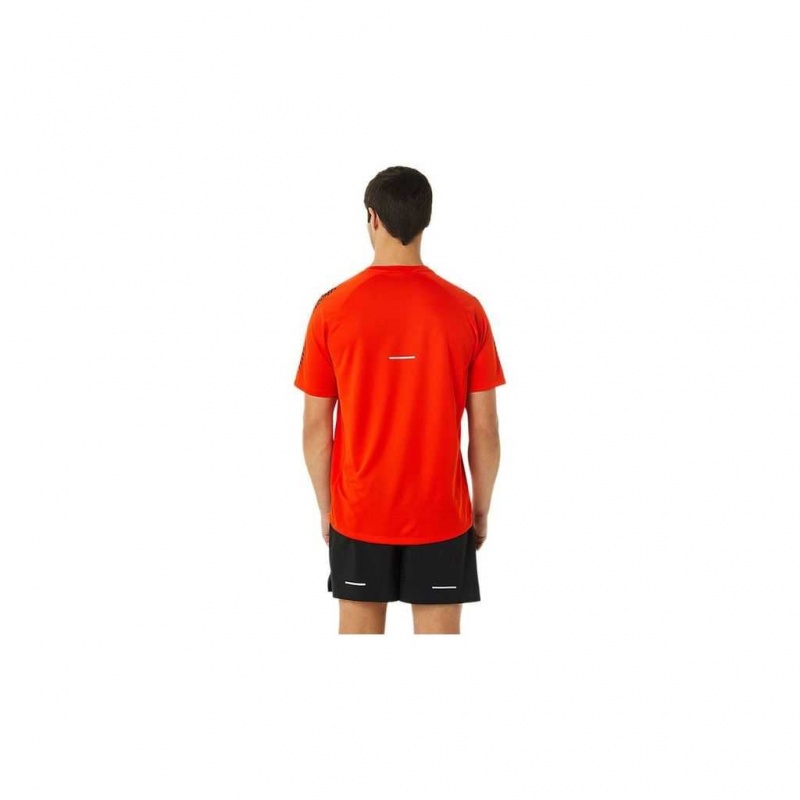 Cherry Tomato/Performance Black Asics 2011B055.801 Icon Short Sleeve Top T-Shirts & Tops | EUCNQ-9508