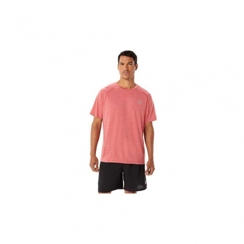 Classic Red Heather Asics 2011C656.600 Ready-Set Lyte Short Sleeve T-Shirts & Tops | NGUIC-4931