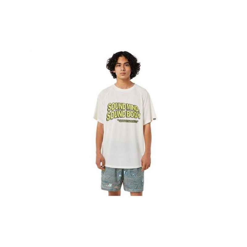 Cream Asics 2201A056.102 Pocket Short Sleeve Top T-Shirts & Tops | HOJIZ-0785