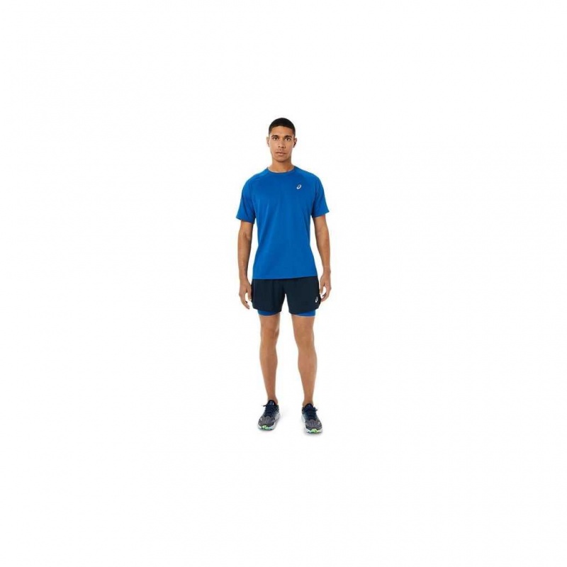 French Blue/Lake Drive Asics 2011A838.410 Road 2-N-1 5in Short Shorts | OHFWI-6398