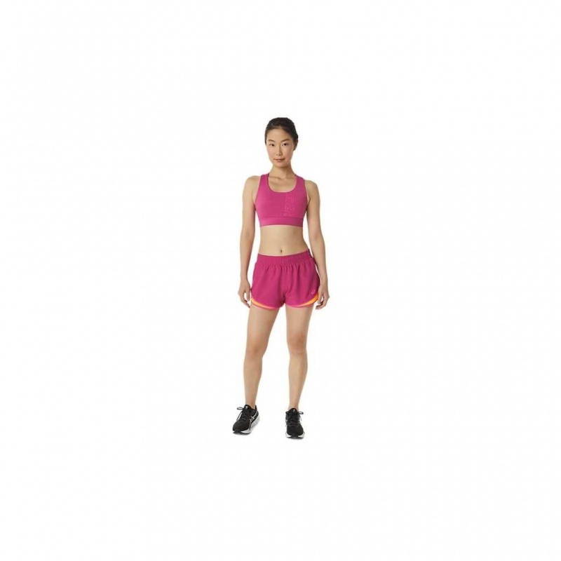 Fuchsia Red/Pink Glo Asics 2012B536.653 Pr Lyte 2.5in Run Short Shorts & Pants | ZSMGP-5108