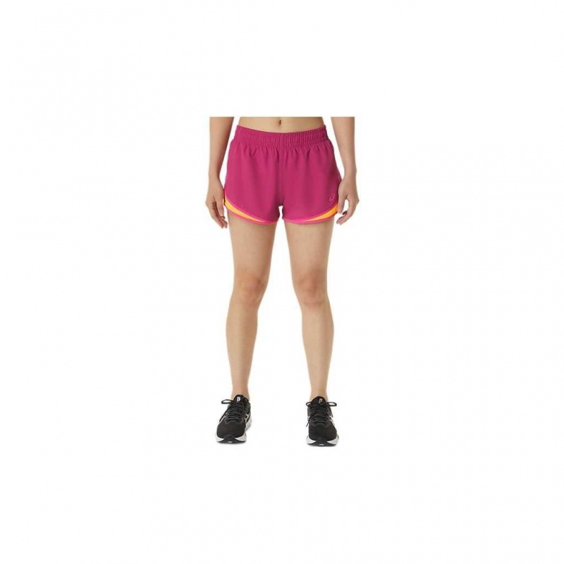 Fuchsia Red/Pink Glo Asics 2012B536.653 Pr Lyte 2.5in Run Short Shorts & Pants | ZSMGP-5108