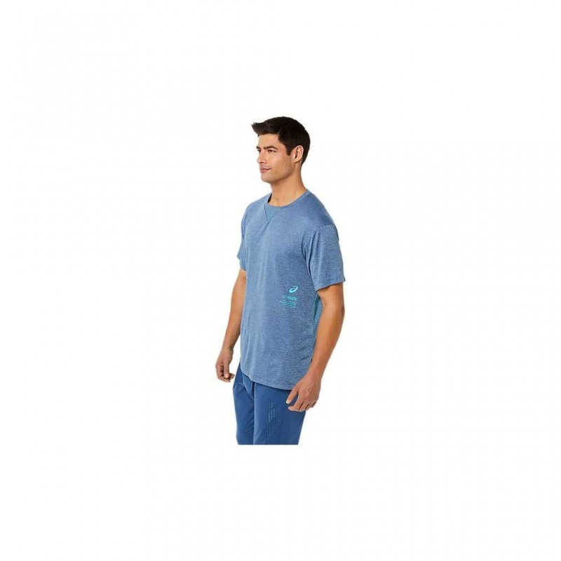 Grand Shark Heather Asics 2031C743.401 Actibreeze Jacquard Short Sleeve Top T-Shirts & Tops | VIHGX-4529