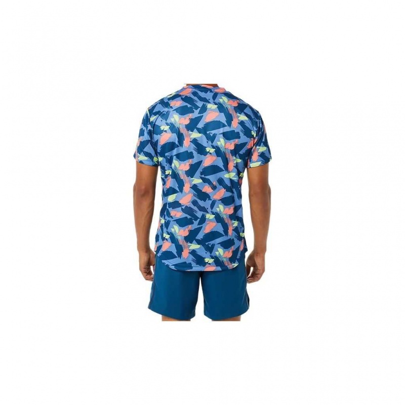 Light Indigo Asics 2041A191.401 Match Graphic Short Sleeve Top T-Shirts & Tops | DMKYF-2306