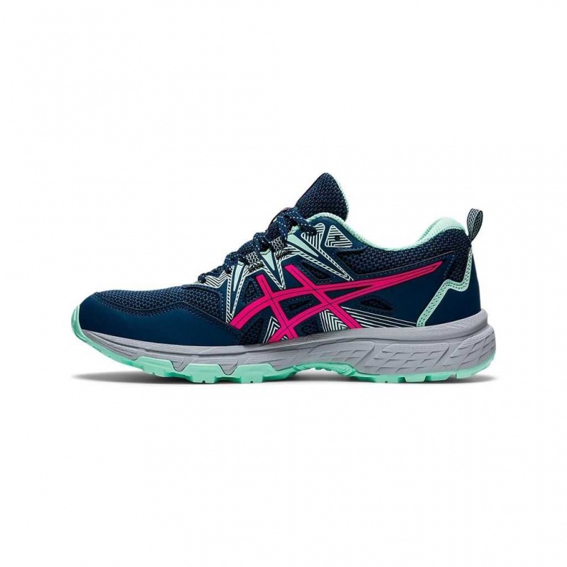 Mako Blue/Pink Glo Asics 1012B231.400 Gel-Venture 8 (D) Trail Running Shoes | ZJAPC-4065