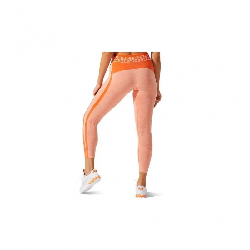 Marigold Orange/Sun Peach Asics 2032B789.800 Cropped Asics Logo Seamless Tight Tights & Leggings | ZFCWG-2765