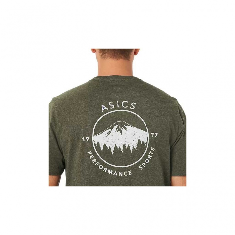 Olive Canvas Asics 2031C988.342 1977 Mountain Tee Gender Neutral Short Sleeve Shirts | RNLUY-3750