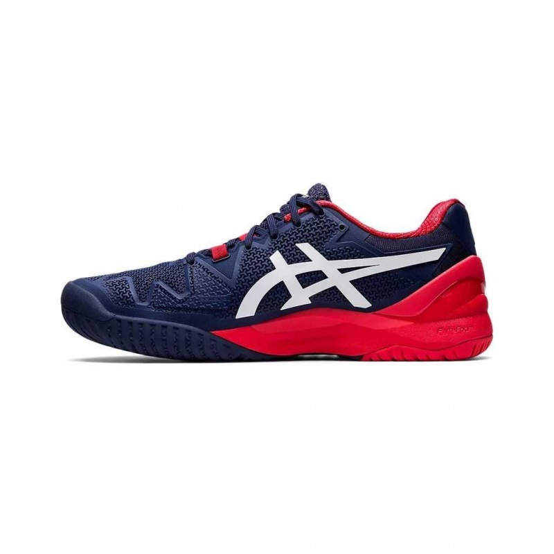 Peacoat/White Asics 1041A079.400 Gel-Resolution 8 Tennis Shoes | UFZEA-1326
