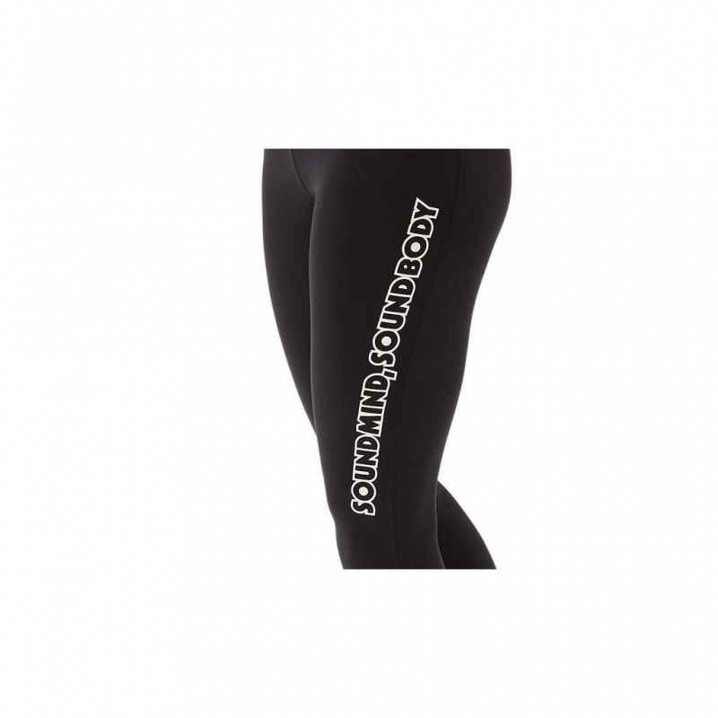 Performance Black/Smoke Grey Asics 2032C260.002 Logo Graphic Tight Tights & Leggings | NCBQU-3890