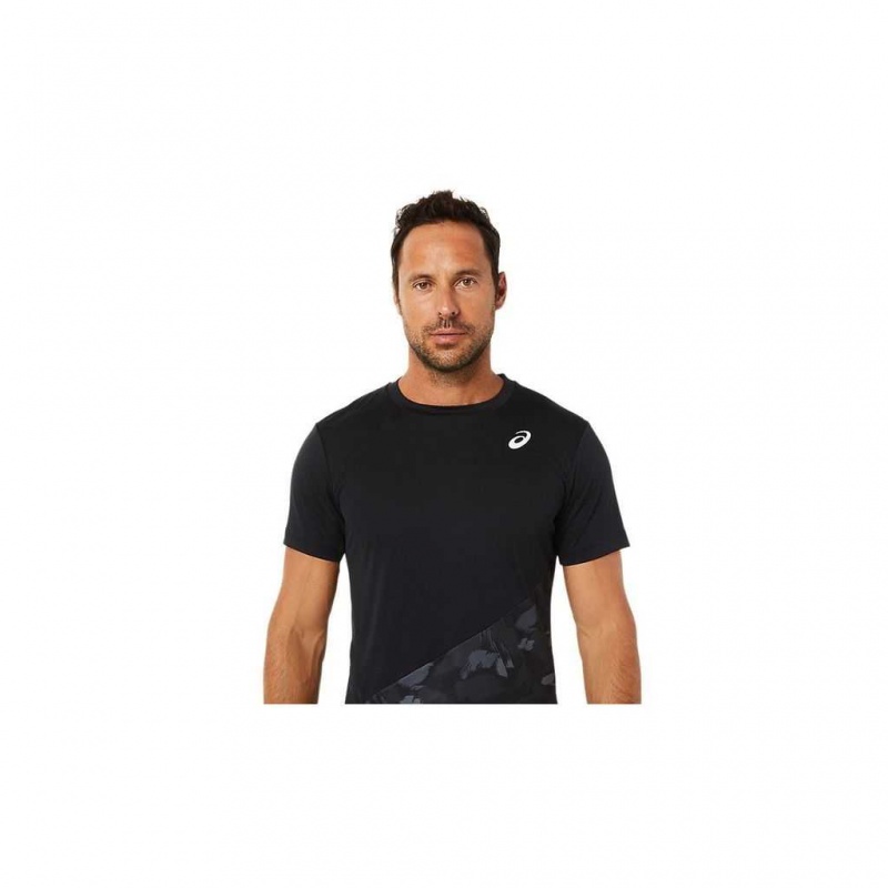 Performance Black Asics 2041A216.001 Court Graphic Short Sleeve Top T-Shirts & Tops | XCRWY-0347