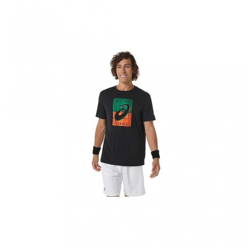 Performance Black Asics 2041A254.001 Court Gs Graphic Tee T-Shirts & Tops | CGHKI-8501