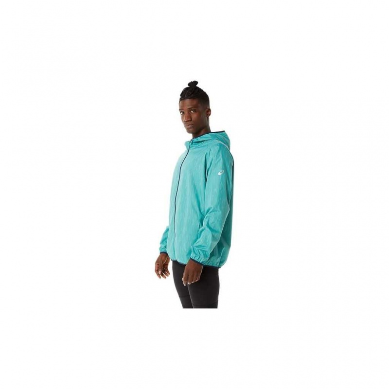 Sage Print/French Blue Asics 2011B970.338 Packable Jacket Jackets & Outerwear | QHTMF-2864