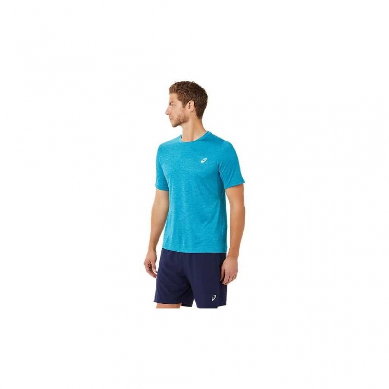 Teal Blue Asics 2031B182.423 Short Sleeve Performance Top T-Shirts & Tops | DCMJS-1502