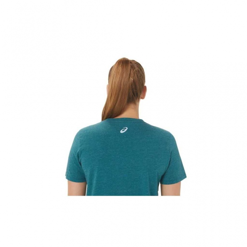 Velvet Pine Heather Asics 2032C831.326 Asics Hibiscus Spiral A Crew T-Shirts & Tops | ZONEK-5967
