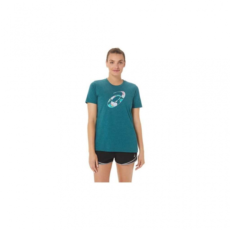 Velvet Pine Heather Asics 2032C831.326 Asics Hibiscus Spiral A Crew T-Shirts & Tops | ZONEK-5967