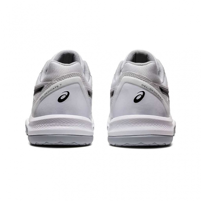 White/Black Asics 1041A223.100 Gel-Dedicate 7 Tennis Shoes | DENIF-4089