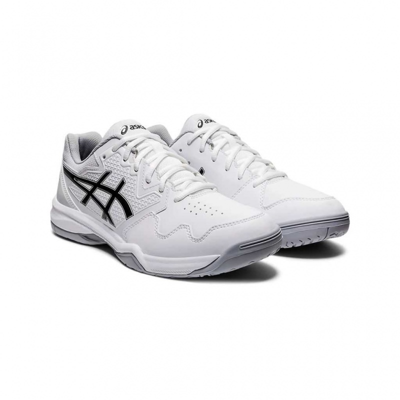 White/Black Asics 1041A223.100 Gel-Dedicate 7 Tennis Shoes | DENIF-4089