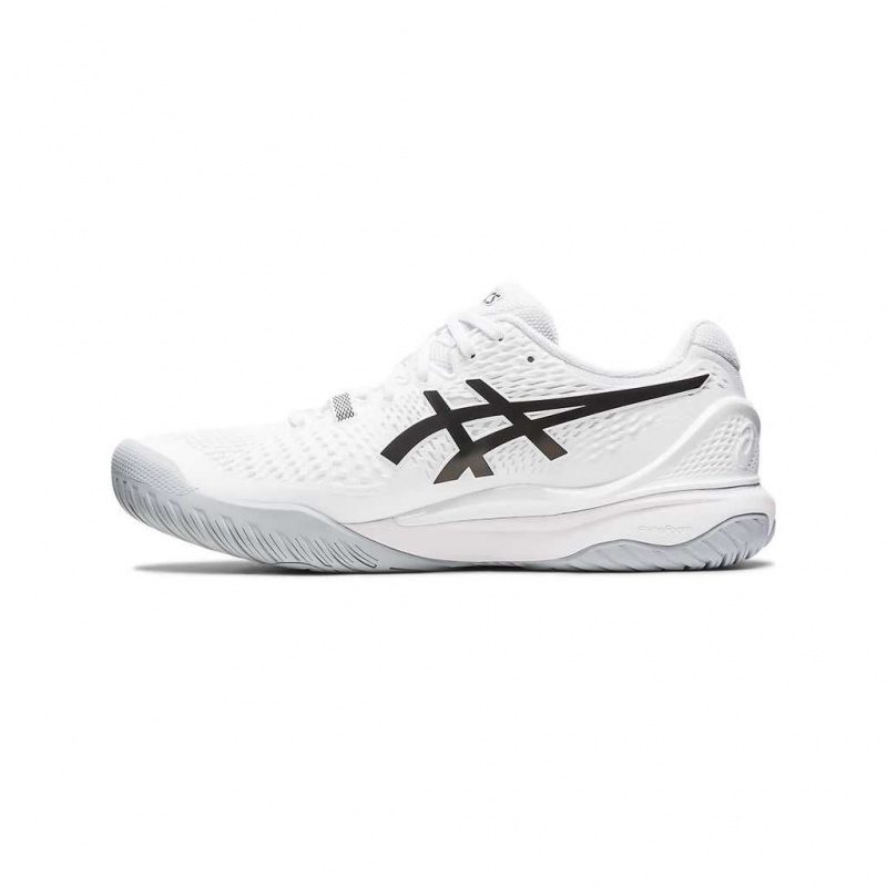 White/Black Asics 1041A330.100 Gel-Resolution 9 Tennis Shoes | RUSAY-7085