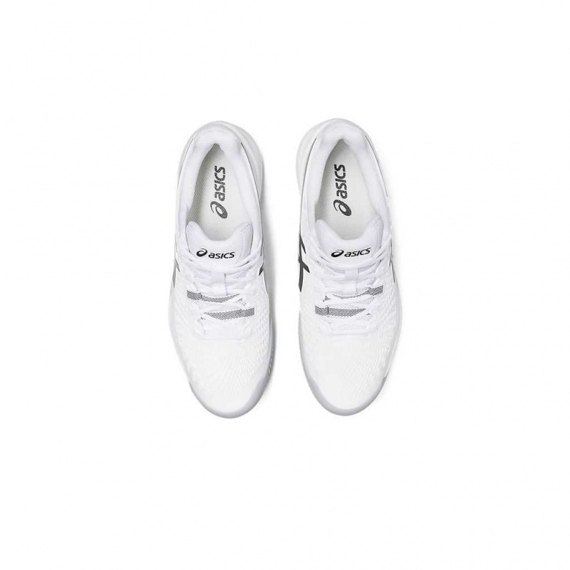 White/Black Asics 1041A375.100 Gel-Resolution 9 Clay Tennis Shoes | XGKLR-7014
