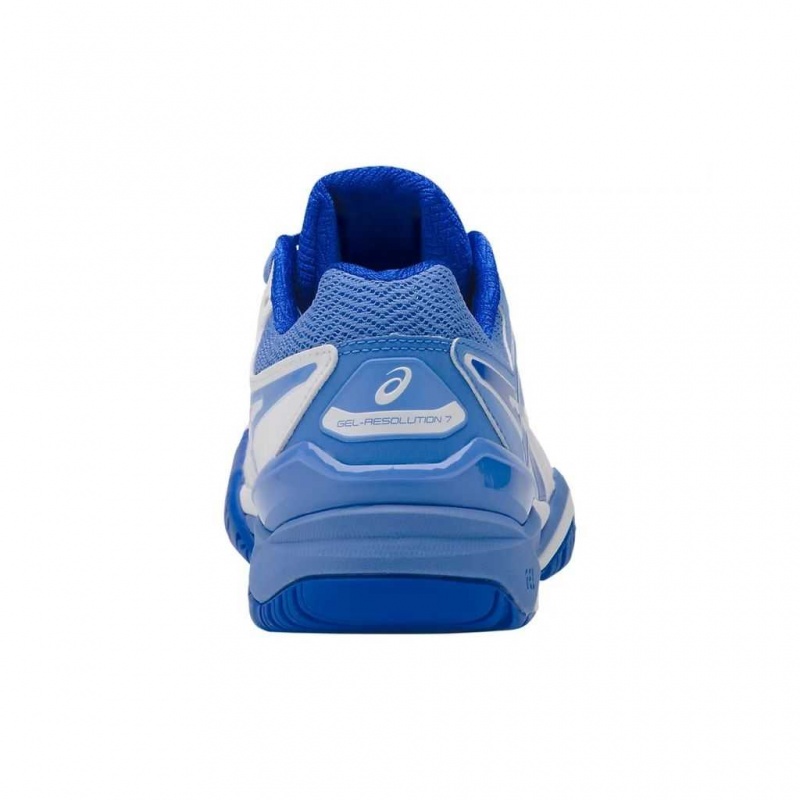 White/Blue Coast Asics E751Y.101 Gel-Resolution 7 Tennis Shoes | RQYKU-9563