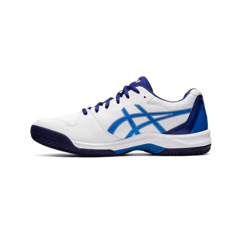 White/Electric Blue Asics 1041A224.103 Gel-Dedicate 7 Clay Tennis Shoes | YZMHW-3294