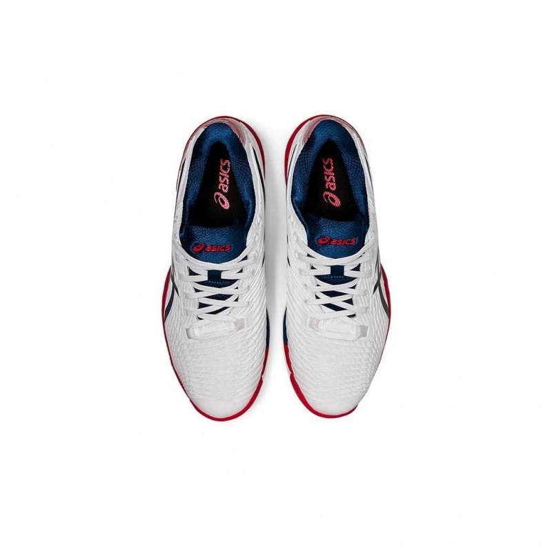 White/Mako Blue Asics 1041A187.101 Solution Speed FF 2 Clay Tennis Shoes | DREYZ-1965