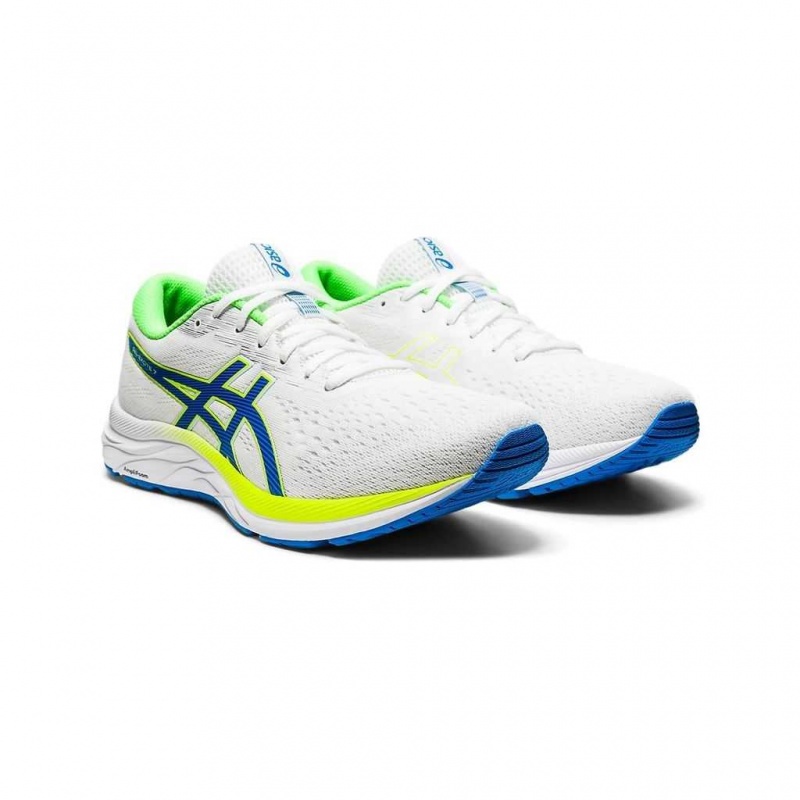 White/Safety Yellow Asics 1011A657.101 Gel-Excite 7 Running Shoes | CHARU-6420