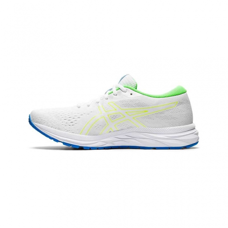 White/Safety Yellow Asics 1011A657.101 Gel-Excite 7 Running Shoes | CHARU-6420