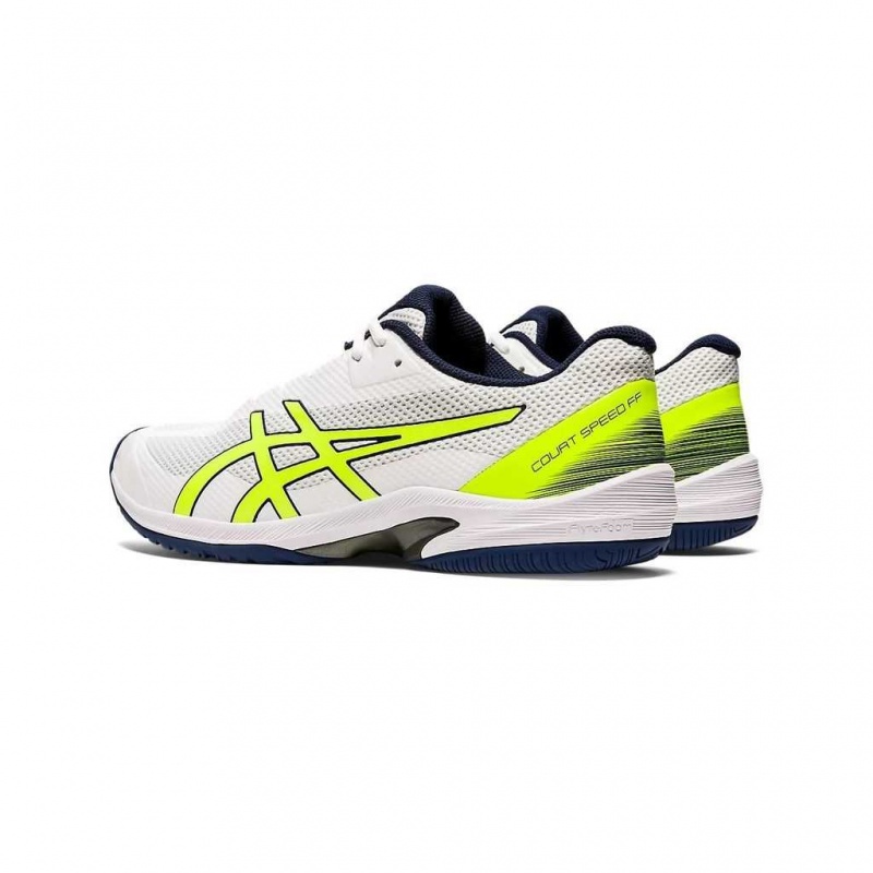 White/Safety Yellow Asics 1041A092.104 Court Speed Ff Tennis Shoes | GJBQV-9583