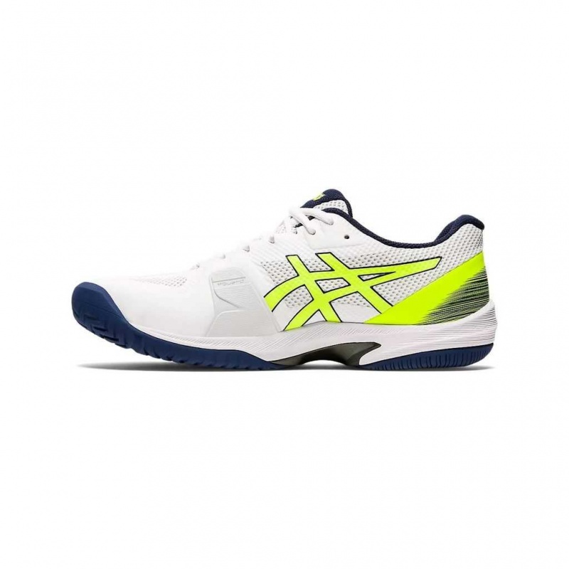 White/Safety Yellow Asics 1041A092.104 Court Speed Ff Tennis Shoes | GJBQV-9583