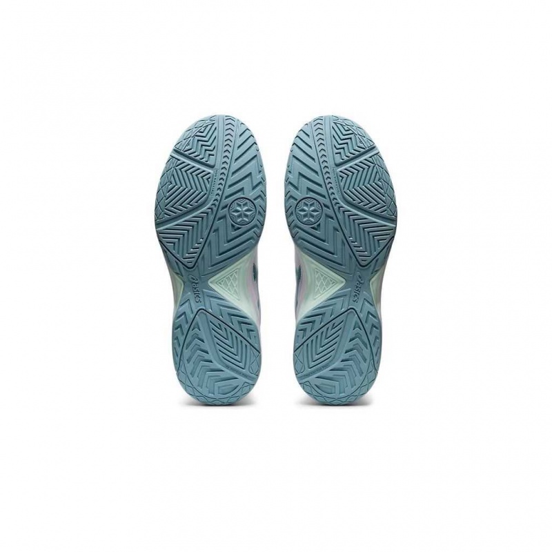 White/Smoke Blue Asics 1042A167.103 Gel-Dedicate 7 Tennis Shoes | IXVZB-0835