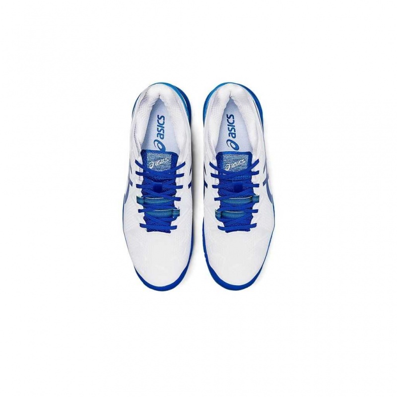 White/Tuna Blue Asics 1041A345.960 Gel-Resolution 8 Tennis Shoes | PAHZV-4870